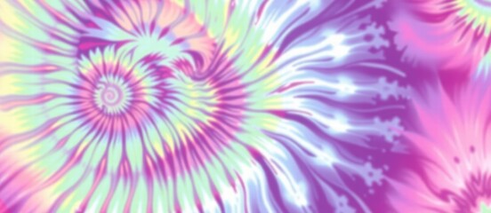 Seamless Tie-Dye Spiral Pattern with Psychedelic Hippie Vibes for Fashion Prints