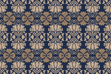 Motifs Ikat floral paisley embroidery background.geometric ethnic oriental pattern traditional.Aztec style abstract vector illustration.design for texture,fabric,clothing,wrapping,decoration