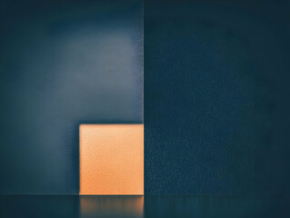 Abstract Background with Orange Light Beam Shining Through a Dark Wall
