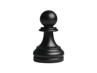 Isolated Black Chess Pawn Piece
