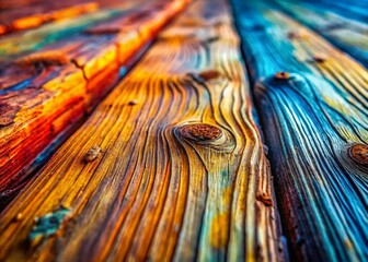 Fototapeta premium Close-Up Texture: Weathered Wood Surface, Rustic Grain Detail Stock Photo