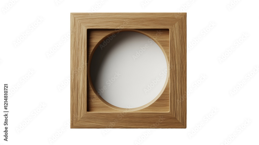 Aufkleber a simple wooden frame with an oval cutout in the center provides a blank space for a picture or imag