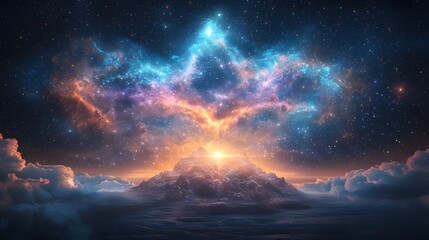 Captivating Cosmic of Radiant Nebulae and Asteroid Fields in the Endless Universe  A stunning awe inspiring depiction of the magnificence and mystery of our cosmic surroundings