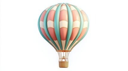 Fototapeta premium A colorful hot air balloon against a minimalist background, symbolizing adventure and freedom in the skies, inviting exploration and journey.