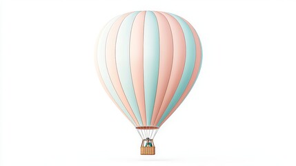 Fototapeta premium A colorful hot air balloon floats gracefully against a serene background, symbolizing adventure, freedom, and the joy of exploration.
