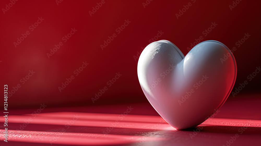 Aufkleber Valentine Day abstract composition with heart in 3D style. Generated AI.
