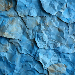 Fototapeta premium Crumpled Blue Paper Creates Textured Background with Wrinkles and Creases