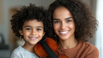 Capture the Heart An inspiring image of kindness and patience, a teacher guiding an anxious student through their first music lesson, showcasing the beauty of learning and connection Witness the joy