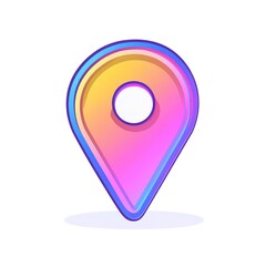 Colorful 3D location marker icon design