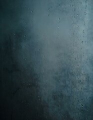 Fototapeta premium Wall stands tall, cinematic drops cascade across surface, glass reflecting misty fog, soft droplets appear like floating pearls, blurred vision envelops space, atmosphere thickens, light dances, creat