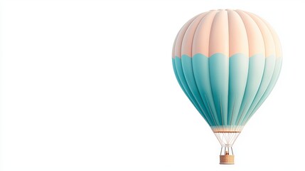 Naklejka premium A serene hot air balloon floating gracefully in a clear sky, symbolizing adventure, freedom, and the beauty of exploration.