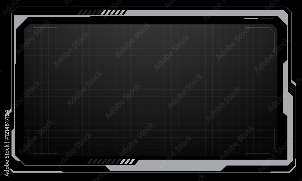 Poster hud frames white grey user interface elements design modern technology futuristic control panel scre