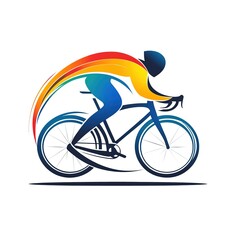 Obraz premium Cyclist in motion, vibrant colors, speed and energy.