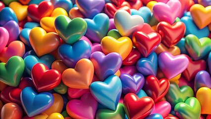 Colorful Hearts Background:  A High-Resolution Stock Photo of Assorted Hearts