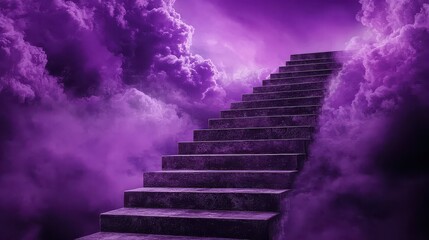 Stairway to the clouds surreal scene fantasy