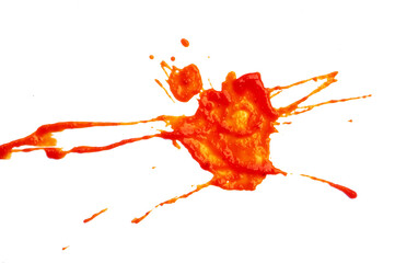 red tomato sauce splash isolated