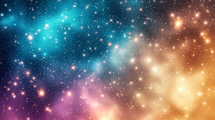 Fototapeta premium A stunning cosmic landscape showcasing vibrant nebulae and sparkling stars, inviting wonder and exploration of the universe's vast mysteries.