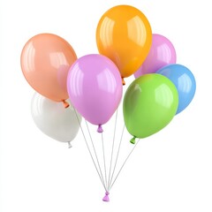 A colorful array of helium balloons in various shades, floating together, perfect for celebrations and parties.