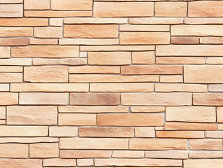 Fototapeta premium Beige Stone Wall Texture Creates a Rustic and Natural Look, Perfect Backdrop for Various Design Projects.