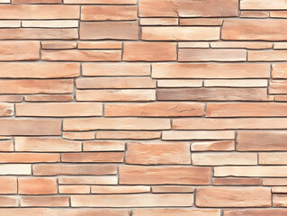 Light Brown Brick Wall forms a textured background with staggered bricks and mortar neatly placed.