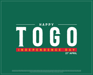 TOGO Independence Day vector design on a green background, Independence Day of Togo, Typographic Design of TOGO National Day