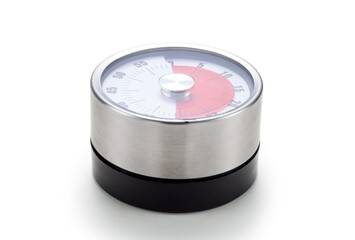 Mechanical timer isolated on white background