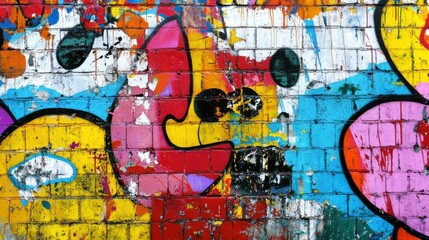 Obraz premium Vibrant Urban Wall Textures with High Contrast Light