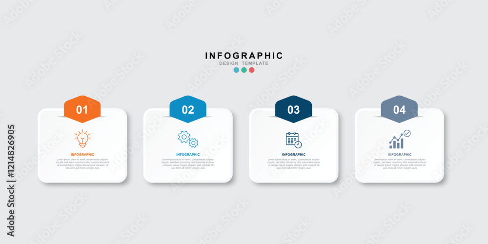 Leinwandbilder vector infographic label design template with icons and 4 options or steps. for your business data. 