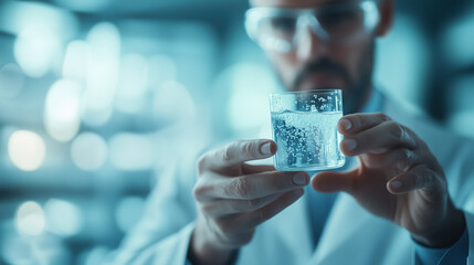 A scientist carefully presents a groundbreaking study on microbiology, showcasing precision in analysis and experimentation within a modern laboratory environment. Find microplastics in drinking water