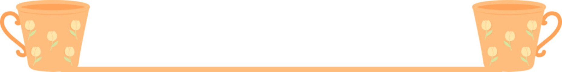 Cute Teacups Decorative Divider Mug Border