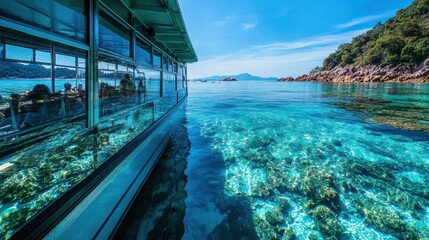 Fototapeta premium Crystal-clear waters of a tropical paradise with stunning views.