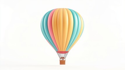 Fototapeta premium A vibrant hot air balloon, showcasing a beautiful array of colors, floating gracefully against a clear sky, symbolizing adventure and freedom.