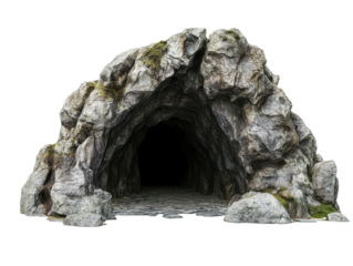 Isolated Rock Cave Entrance