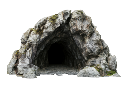Isolated Rock Cave Entrance