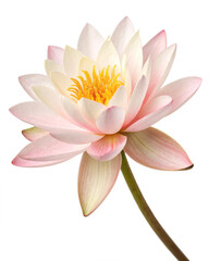 Naklejka premium pink water lily, blooming flower, isolated on white, spa concept