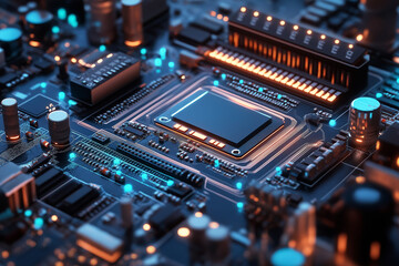 Obraz premium Artificial Intelligence, Futuristic cyber technology innovation