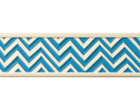 Isolated Abstract Blue and White Chevron Border