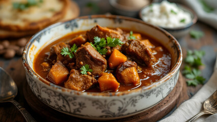 Traditional Nihari stew showcasing cultural heritage, perfect for Indian cuisine promotions