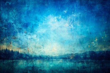 Obraz premium Dark Blue Grunge Vintage Abstract Background Texture - Minimalist Design