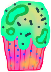 illustration of a muffin on a tree