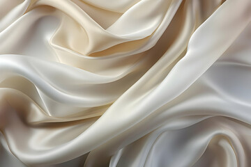 Obraz premium Flowing Cream-Colored Fabric Creates Soft and Elegant Abstract Background