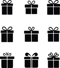 Gift box icons set. Present box vector icon. Gift box icon.