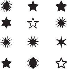 Star icons set. Star vector icon set isolated on white background.