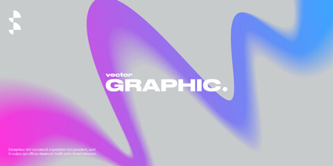 Geometric background with blurred wavy shape.