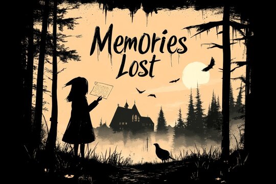A vintage-style poster of a person holding a torn letter under a sepia-toned sky, with classic typography reading "Memories Lost" in elegant script