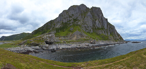 Landscape at Bukkekjerka on the Scenic Route Andoya in Troms county, Norway, Europe
