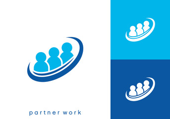 tech global people logo. community human vector design graphic	
