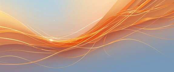 Soft orange and gold trails intertwining surrounded by a subtle blue haze calm gradient background illustration background design