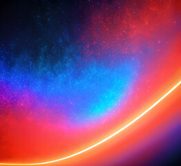 Obraz premium Wallpaper colorful design, shapes and textures, color background.Modern abstract bright amazing Vibrant abstract waves in purple color, modern design poster background, Generative AI