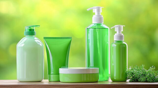 products displayed on a wooden table Recycling waste, conserving the environment for sustainability 